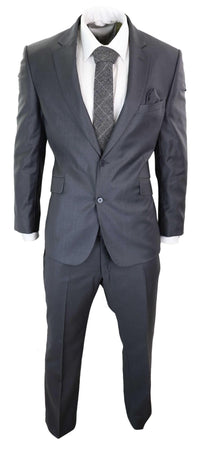 Mens Grey Wool Formal Suit
