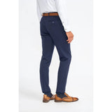 James - Pantaloni formali da uomo in lana blu navy