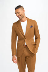 James - Blazer da uomo in lana color cammello