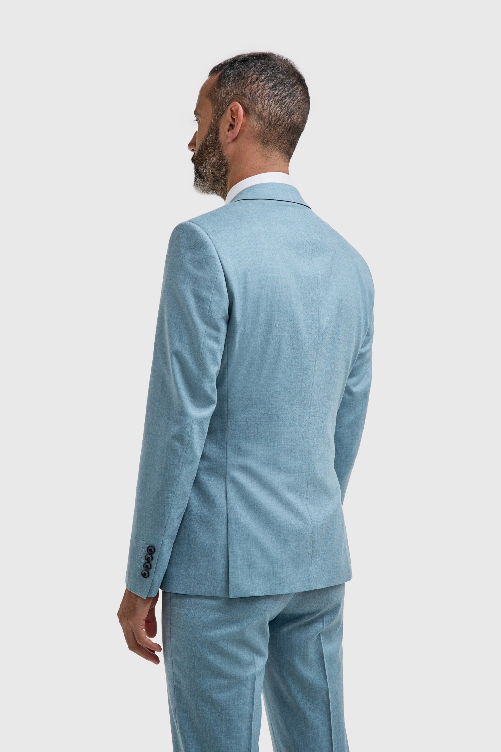 James - Blazer da uomo azzurro testurizzato