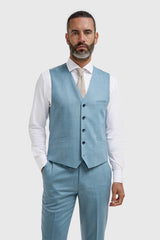 James - Gilet da uomo azzurro testurizzato
