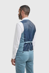 James - Gilet da uomo azzurro testurizzato