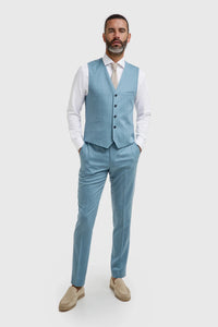 James - Gilet da uomo azzurro testurizzato