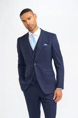 James - Blazer da uomo in lana blu navy su misura