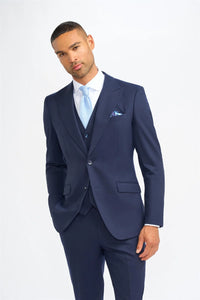 James - Blazer da uomo in lana blu navy su misura