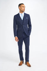 James - Blazer da uomo in lana blu navy su misura