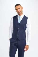 James - Gilet in lana blu navy da uomo