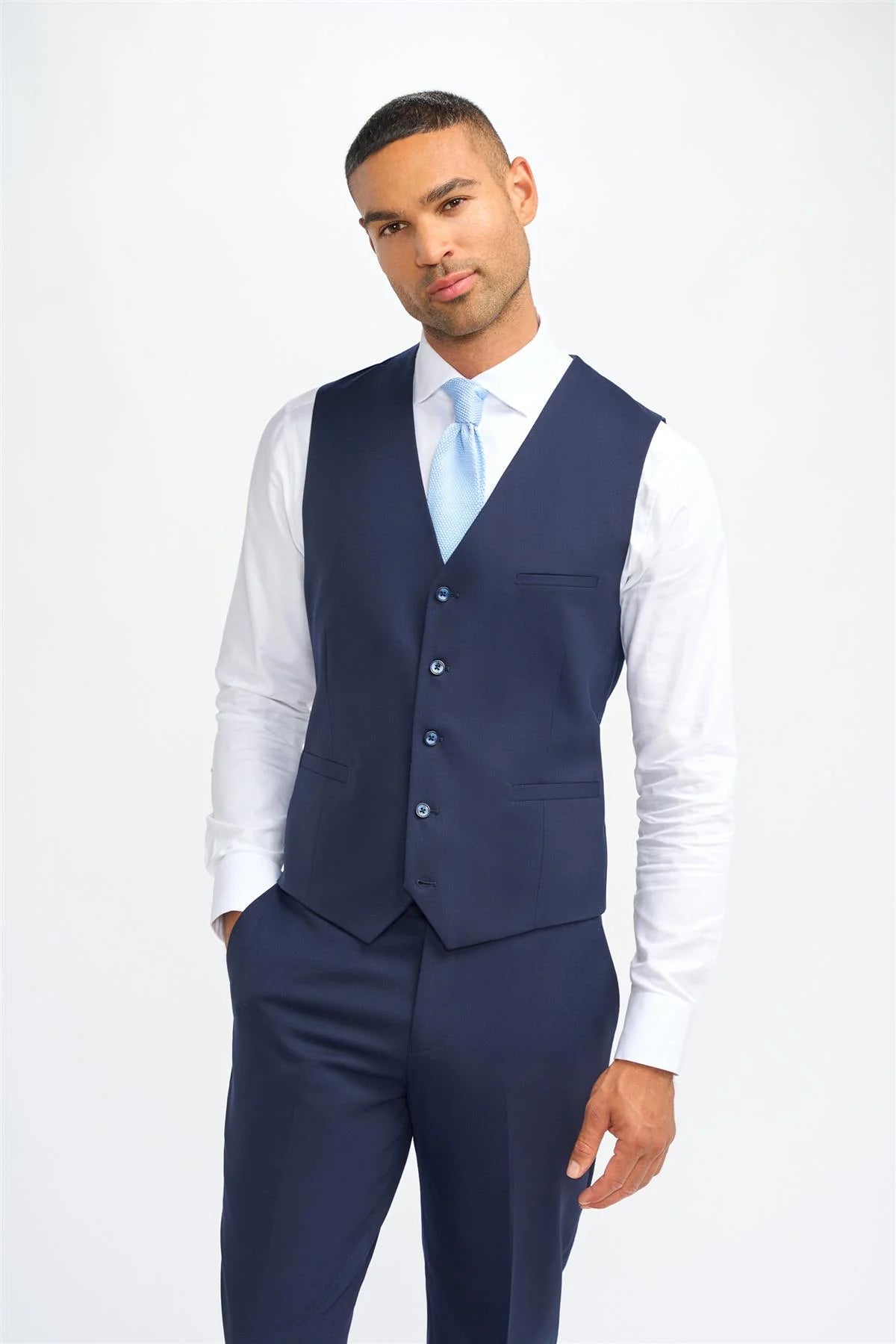 James - Gilet in lana blu navy da uomo