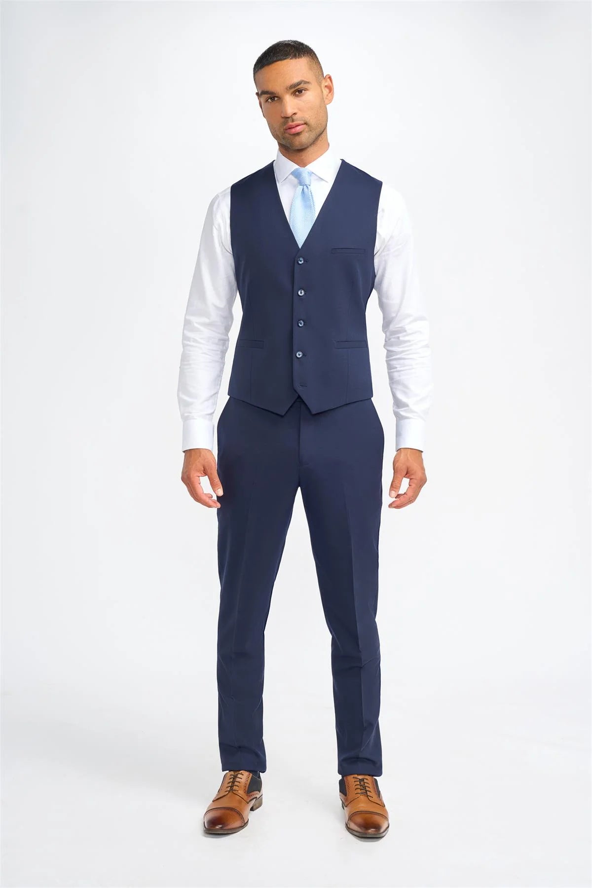James - Gilet in lana blu navy da uomo