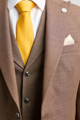 Abito da uomo James, 3 pezzi, marrone chiaro, vestibilità classica