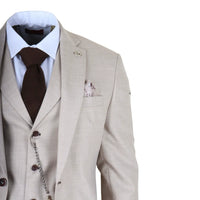 James - Abito da uomo su misura, 3 pezzi, color crema
