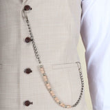 James - Abito da uomo su misura, 3 pezzi, color crema