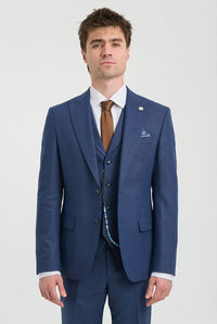 Abito su misura James da uomo, 3 pezzi, blu navy