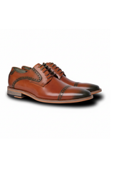 Jenson - Scarpe Oxford stringate in pelle marrone da uomo