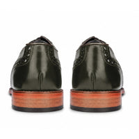 Jett - Scarpe Oxford da uomo verde scuro con punta rinforzata e cuciture a croce