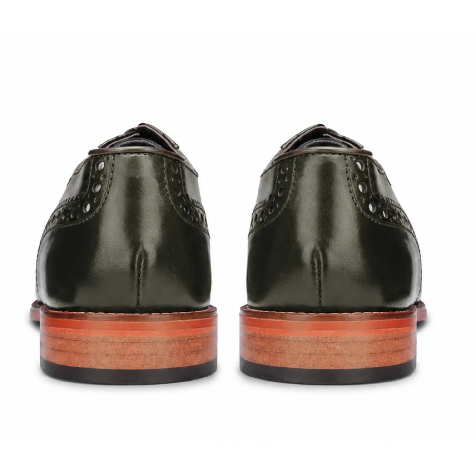 Jett - Scarpe Oxford da uomo verde scuro con punta rinforzata e cuciture a croce