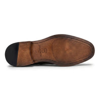 Jett - Scarpe Oxford da uomo color cuoio con punta rinforzata e cuciture incrociate