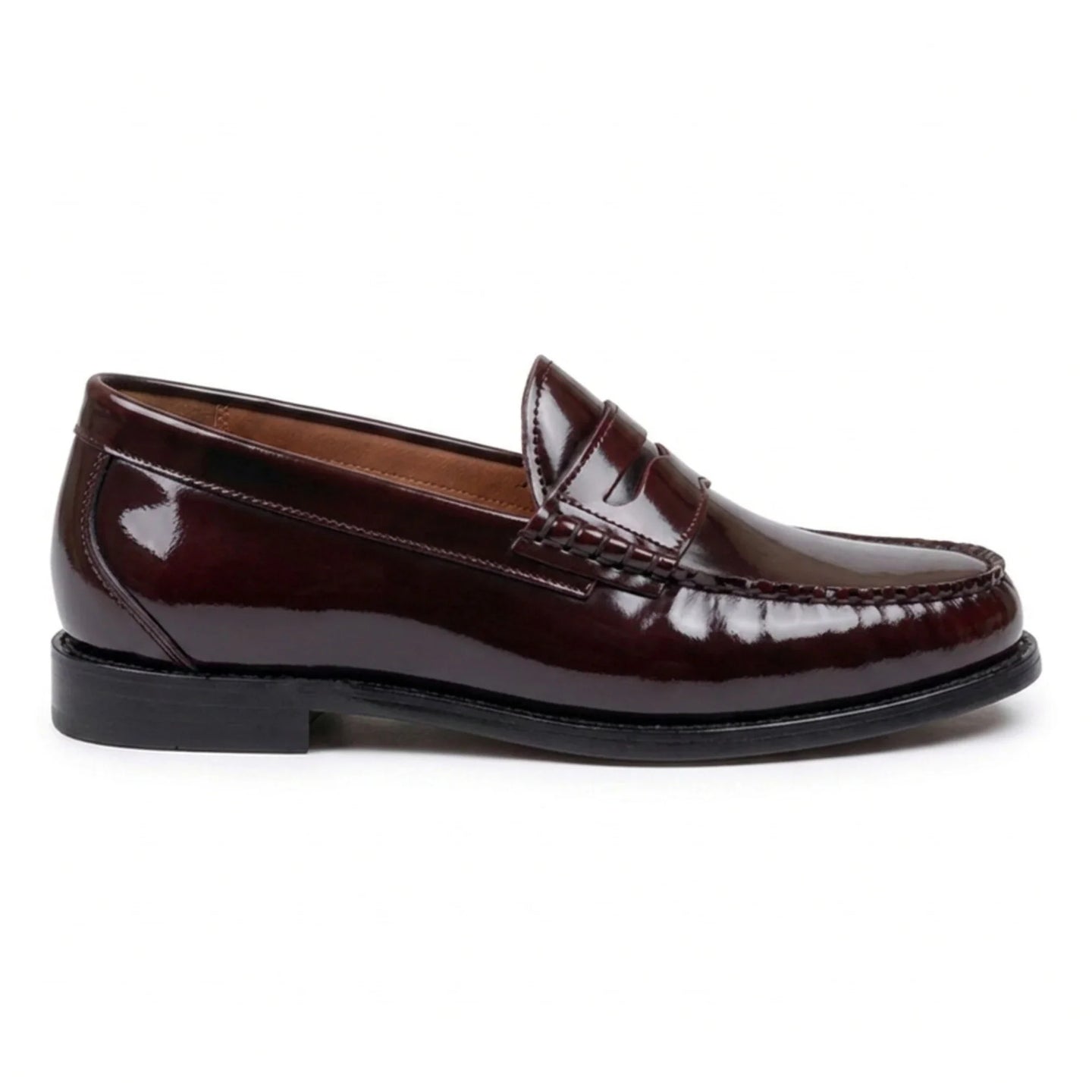 Mocassini da uomo Joseph in pelle verniciata bordeaux