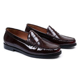 Mocassini da uomo Joseph in pelle verniciata bordeaux