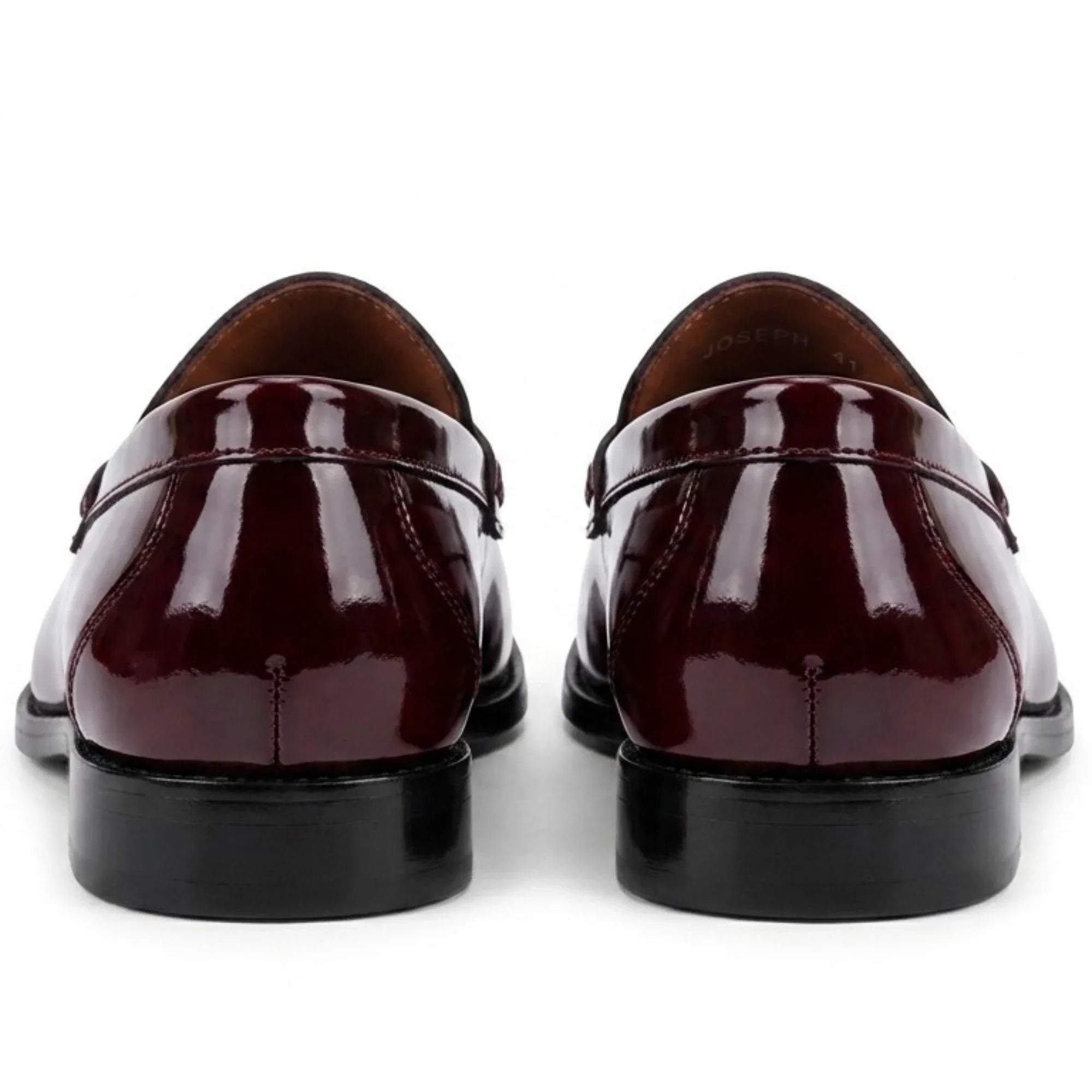 Mocassini da uomo Joseph in pelle verniciata bordeaux