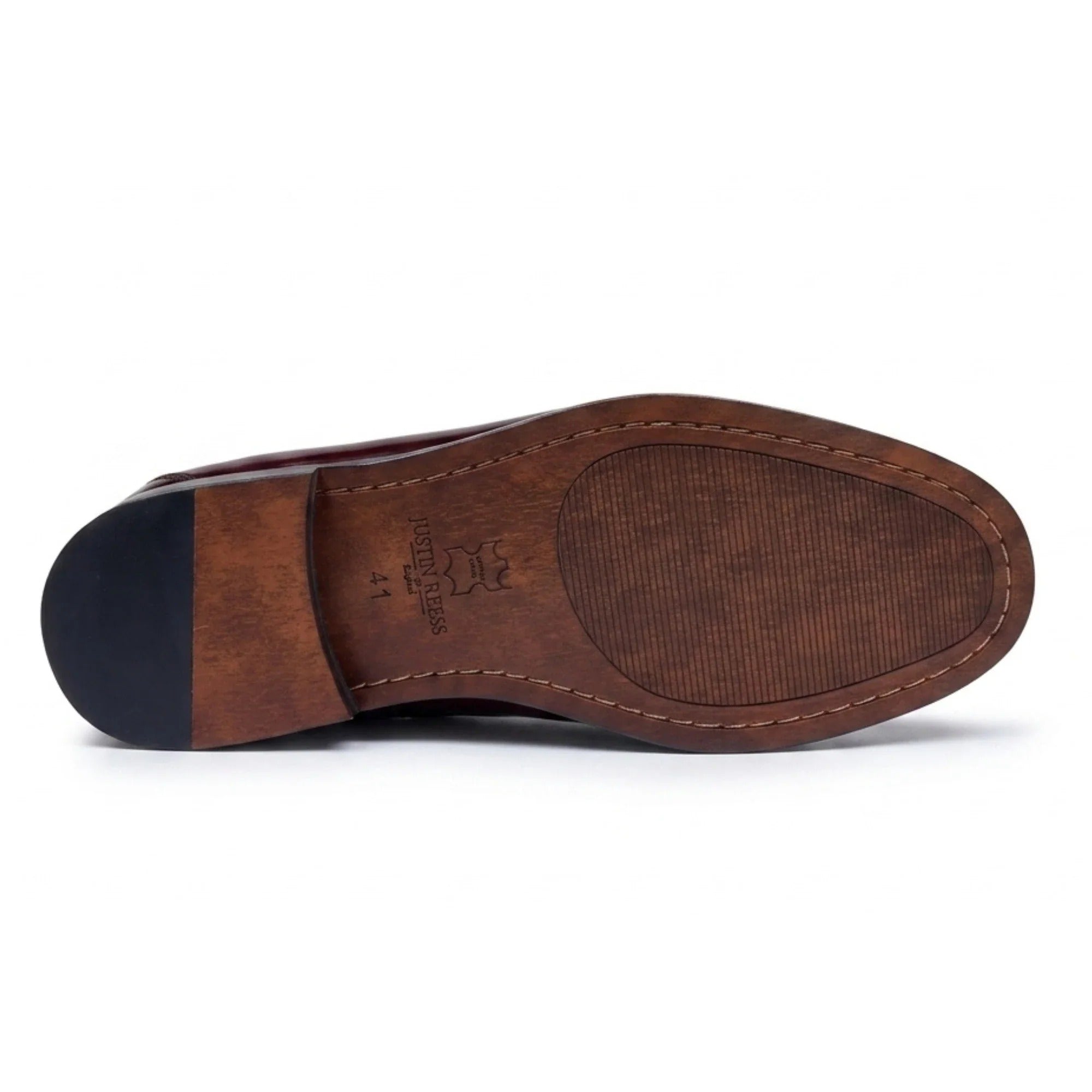 Mocassini da uomo Joseph in pelle verniciata bordeaux
