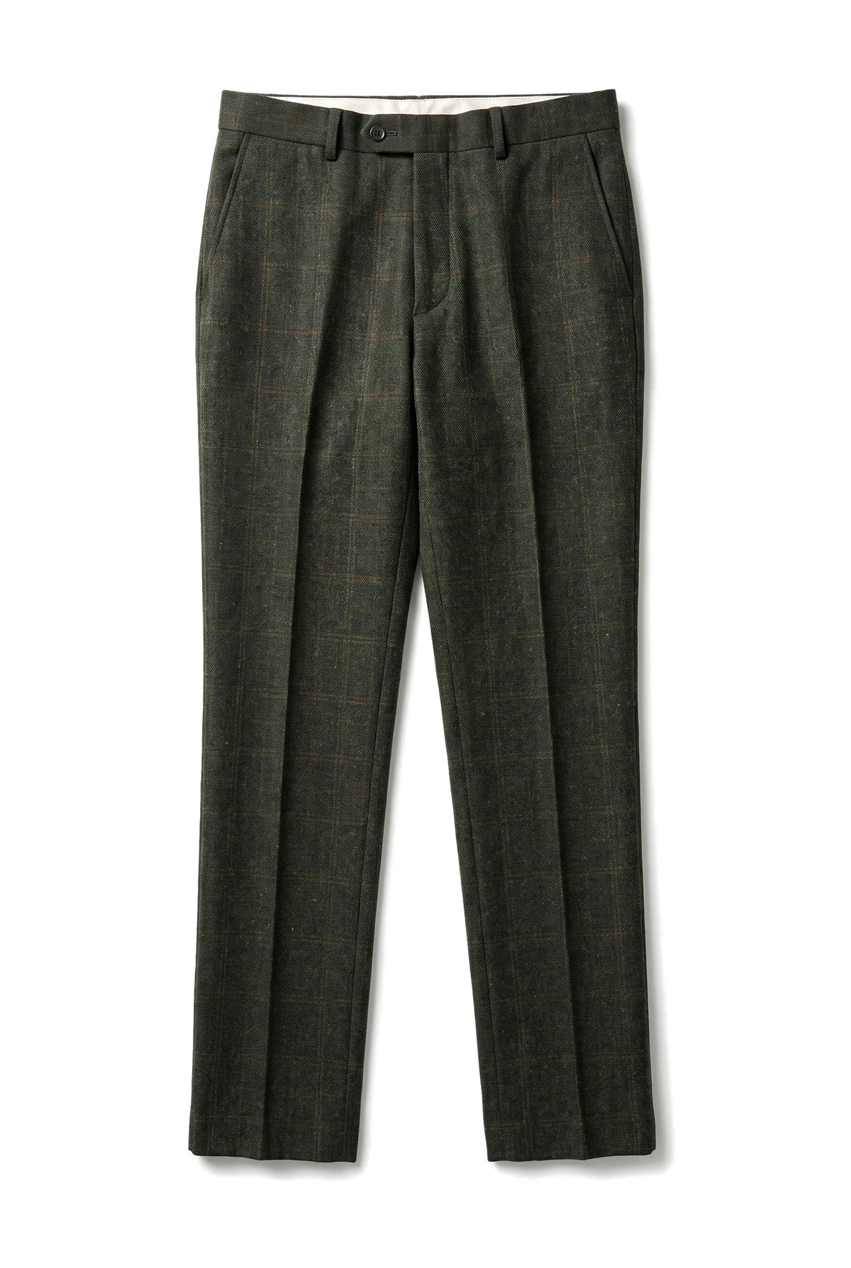 Joshua - Pantaloni da uomo in tweed verde a quadri