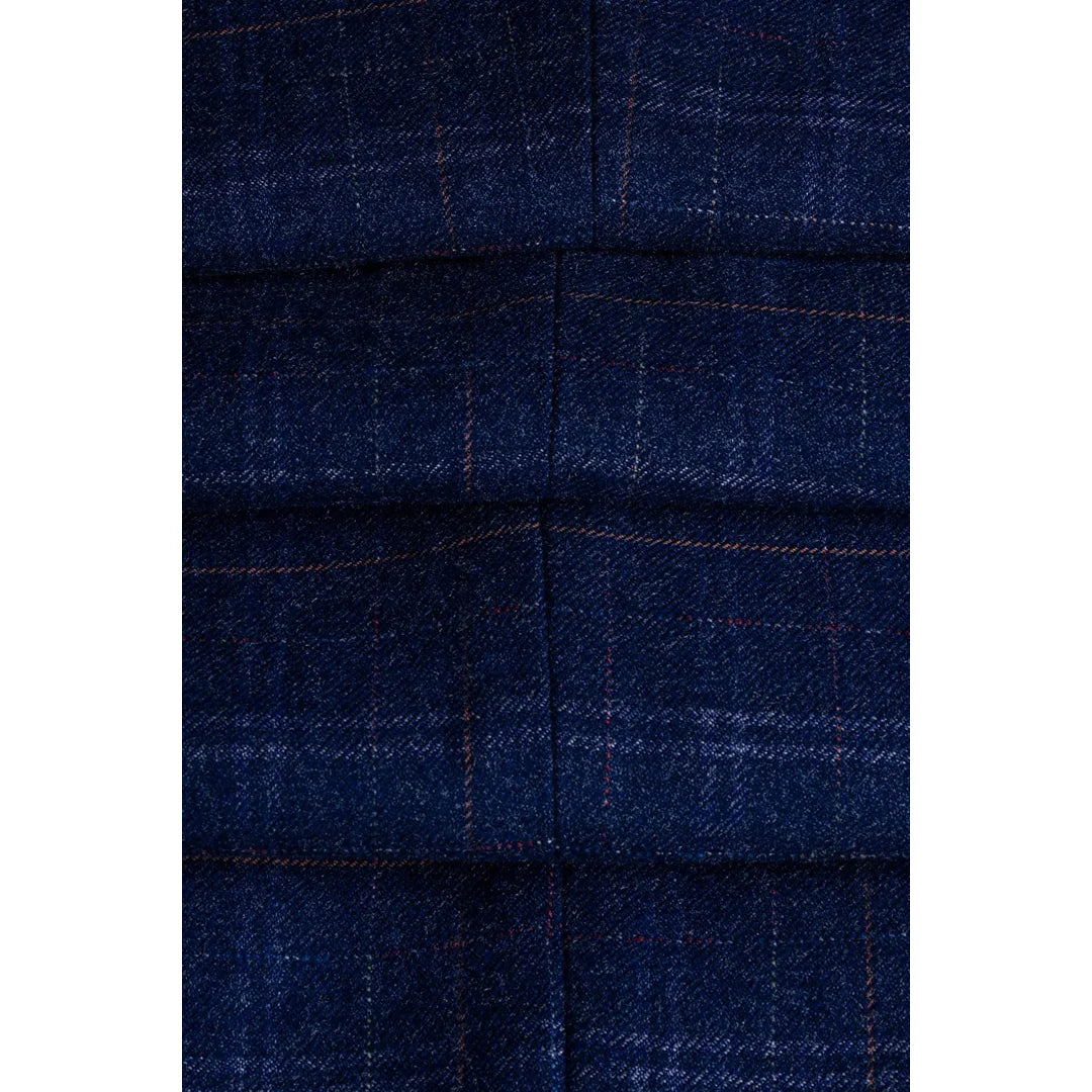 Kaiser - Men's Tweed Check Blue Blazer