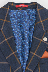 Abito da uomo in tweed a spina di pesce a 3 pezzi in lana Peaky Blinders - Blu navy