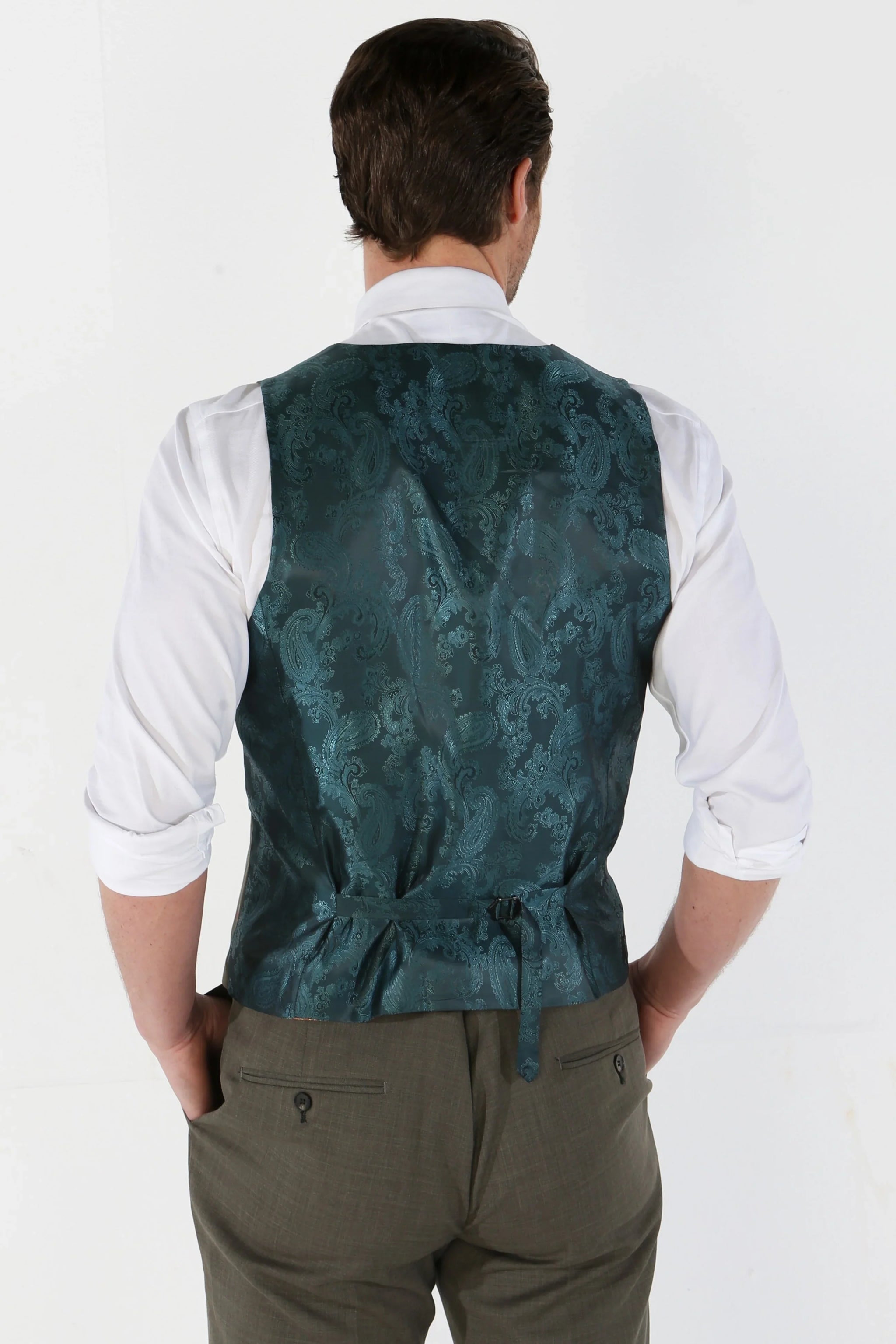 Kurt - Men's Sage Tailored Fit Waistcoat