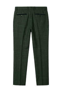 Leo - Pantaloni a quadri verdi da uomo