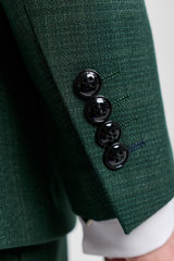 Leo - Abito da uomo su misura a quadri verde, 3 pezzi