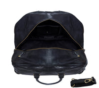 Mens Hand Made Real Leather Travel Bag - Black