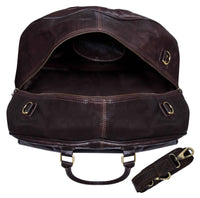 Genuine Leather Vintage Carry On Travel Bag - Brown