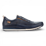 Liverpool - Sneakers slip-on da uomo in pelle blu con elastico