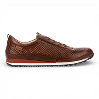 Liverpool - Sneakers slip-on da uomo in pelle marrone con elastico