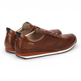 Liverpool - Sneakers slip-on da uomo in pelle marrone con elastico