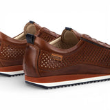 Liverpool - Sneakers slip-on da uomo in pelle marrone con elastico