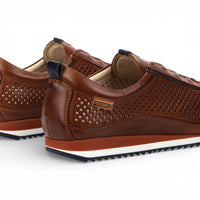 Liverpool - Sneakers slip-on da uomo in pelle marrone con elastico