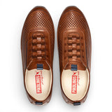 Liverpool - Sneakers slip-on da uomo in pelle marrone con elastico