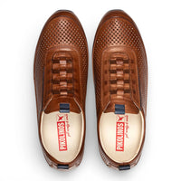 Liverpool - Sneakers slip-on da uomo in pelle marrone con elastico