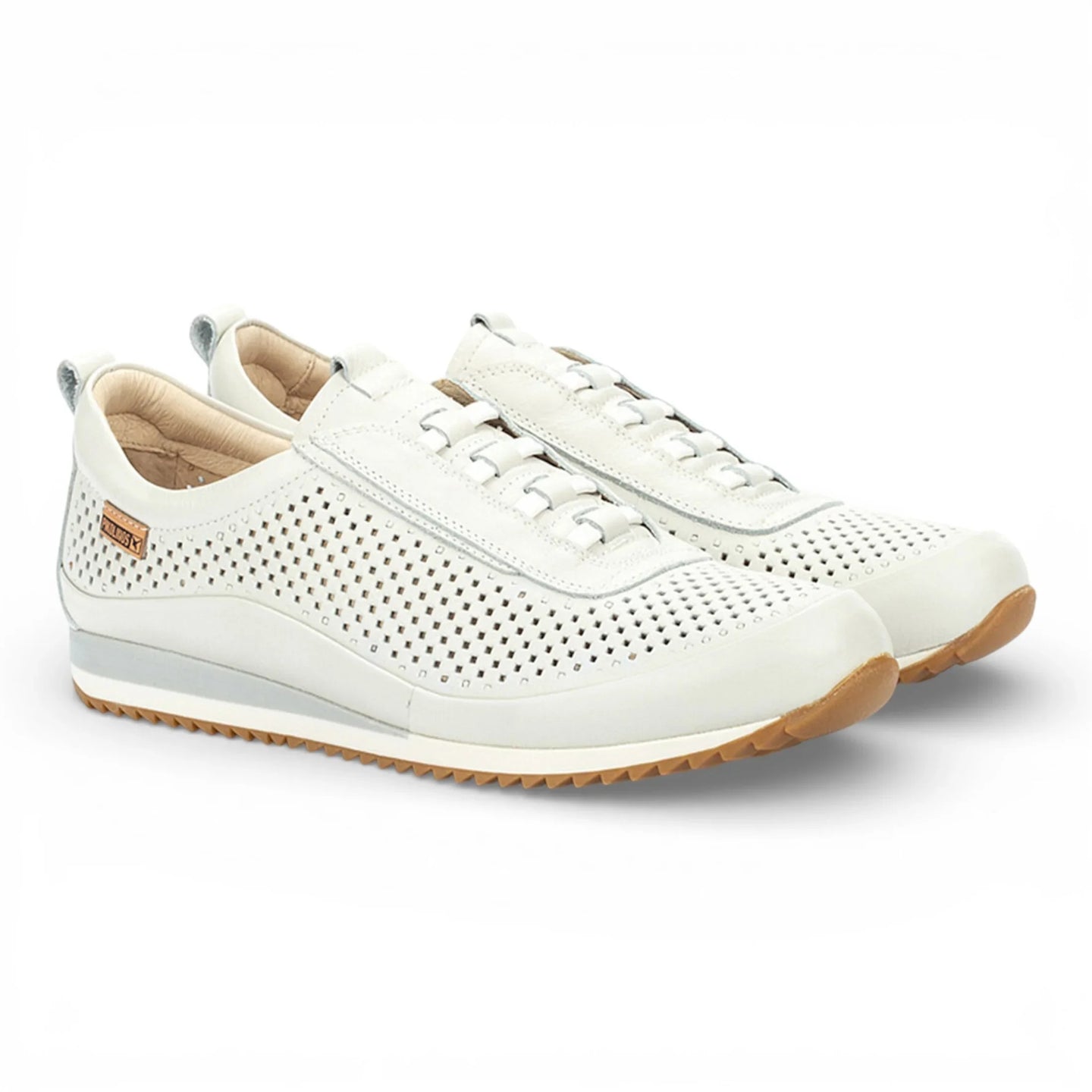Liverpool - Sneakers slip-on da uomo in pelle bianca con elastico in vita