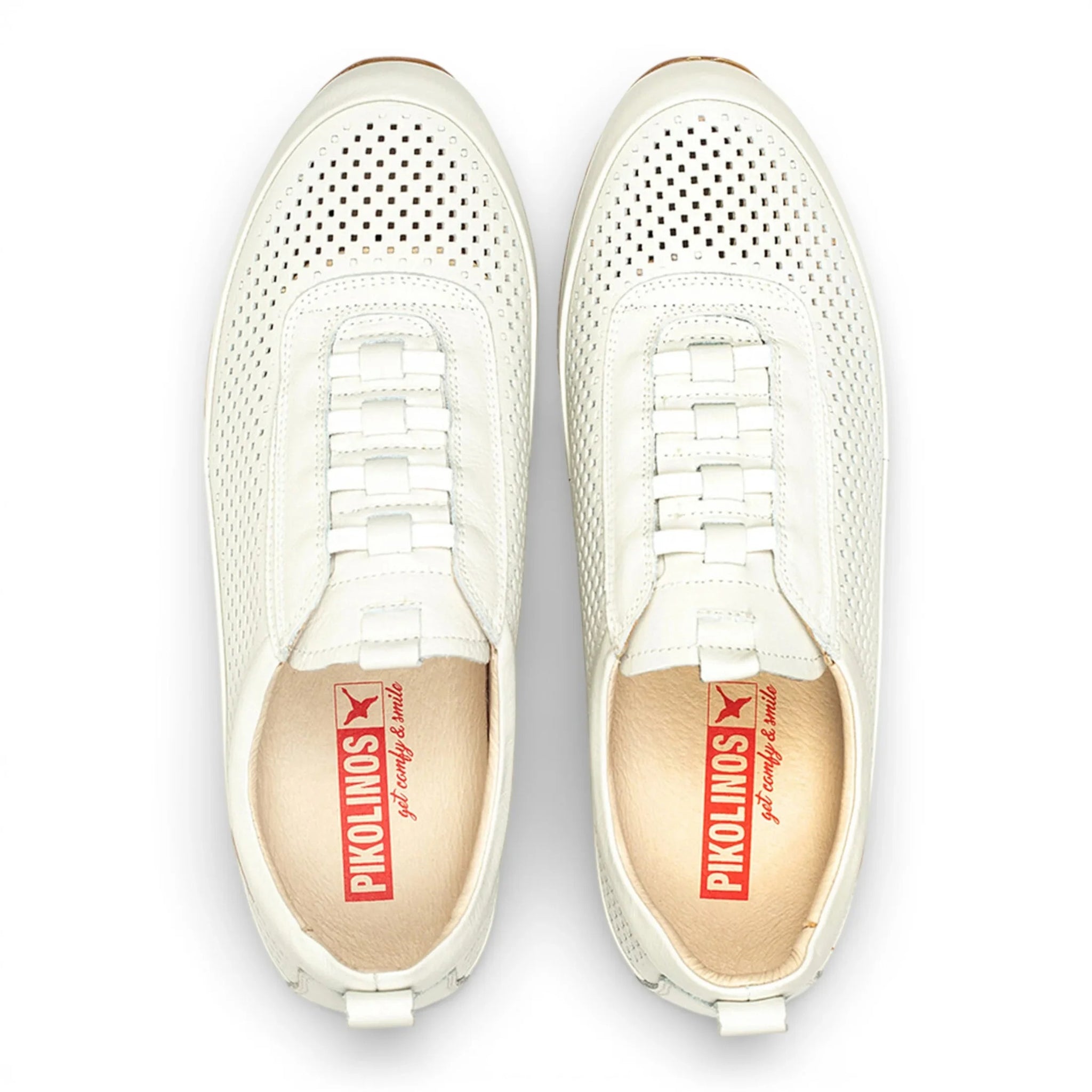 Liverpool - Sneakers slip-on da uomo in pelle bianca con elastico in vita