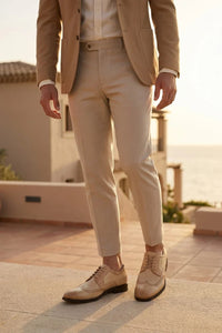 Lorenzo - Scarpe Oxford da uomo in pelle avorio lucida