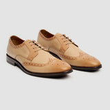 Lorenzo - Scarpe Oxford da uomo in pelle avorio lucida