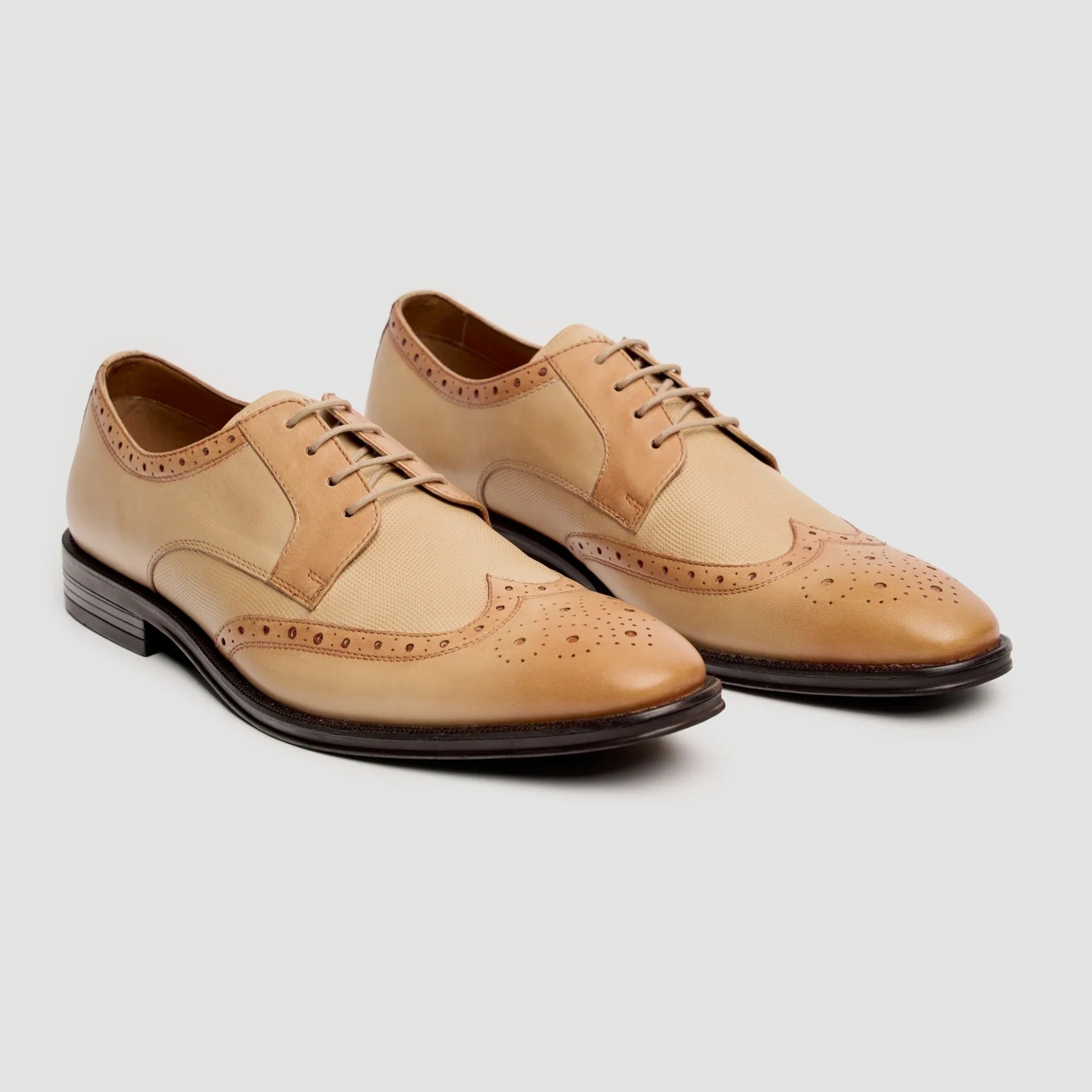 Lorenzo - Scarpe Oxford da uomo in pelle avorio lucida