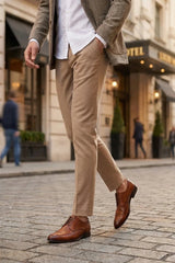 Lorenzo - Scarpe Oxford da uomo in pelle marrone chiaro lucida