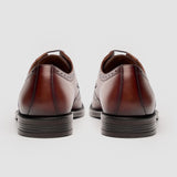 Lorenzo - Scarpe Oxford da uomo in pelle marrone chiaro lucida