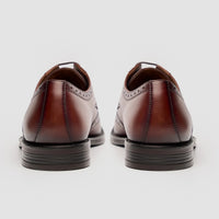Lorenzo - Scarpe Oxford da uomo in pelle marrone chiaro lucida