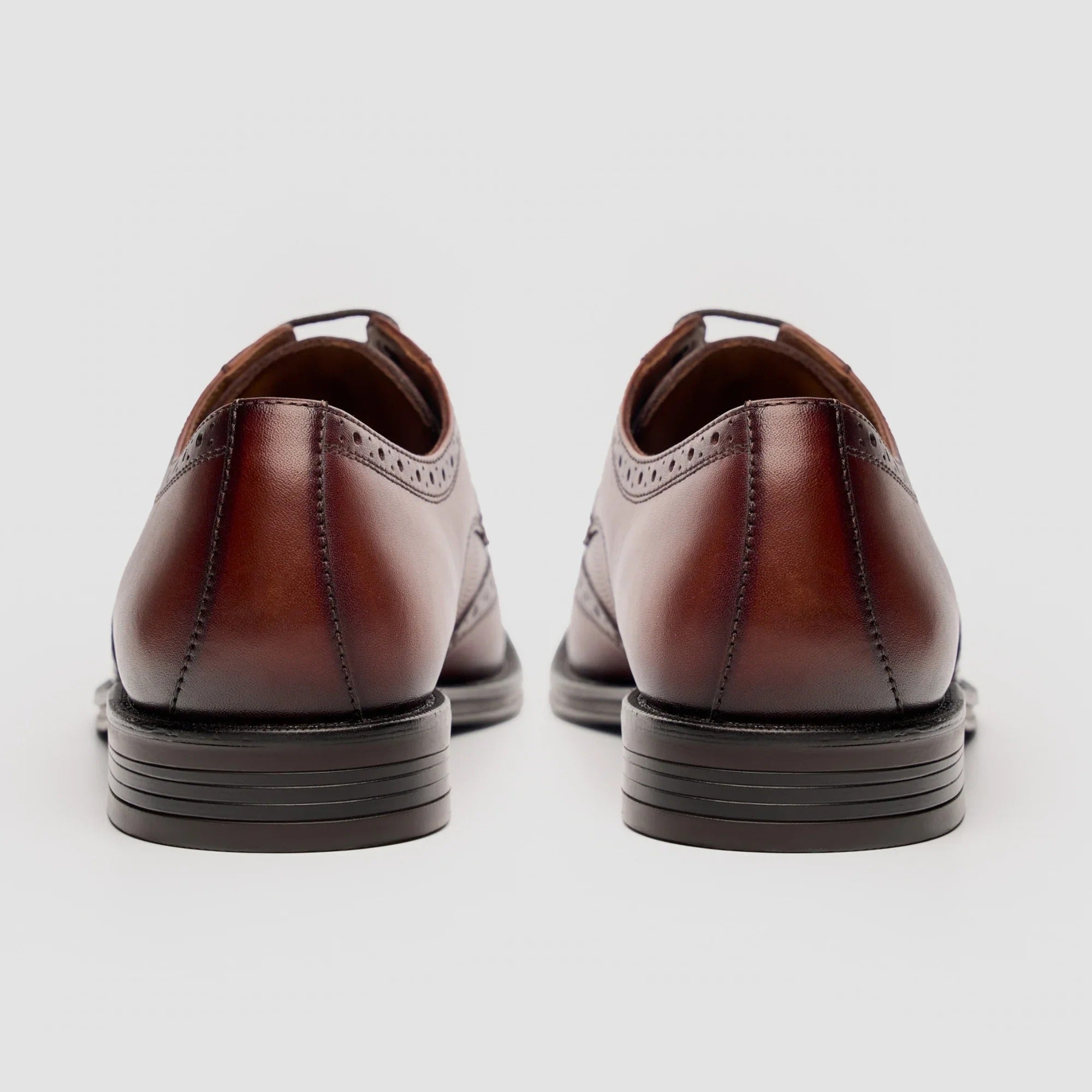 Lorenzo - Scarpe Oxford da uomo in pelle marrone chiaro lucida