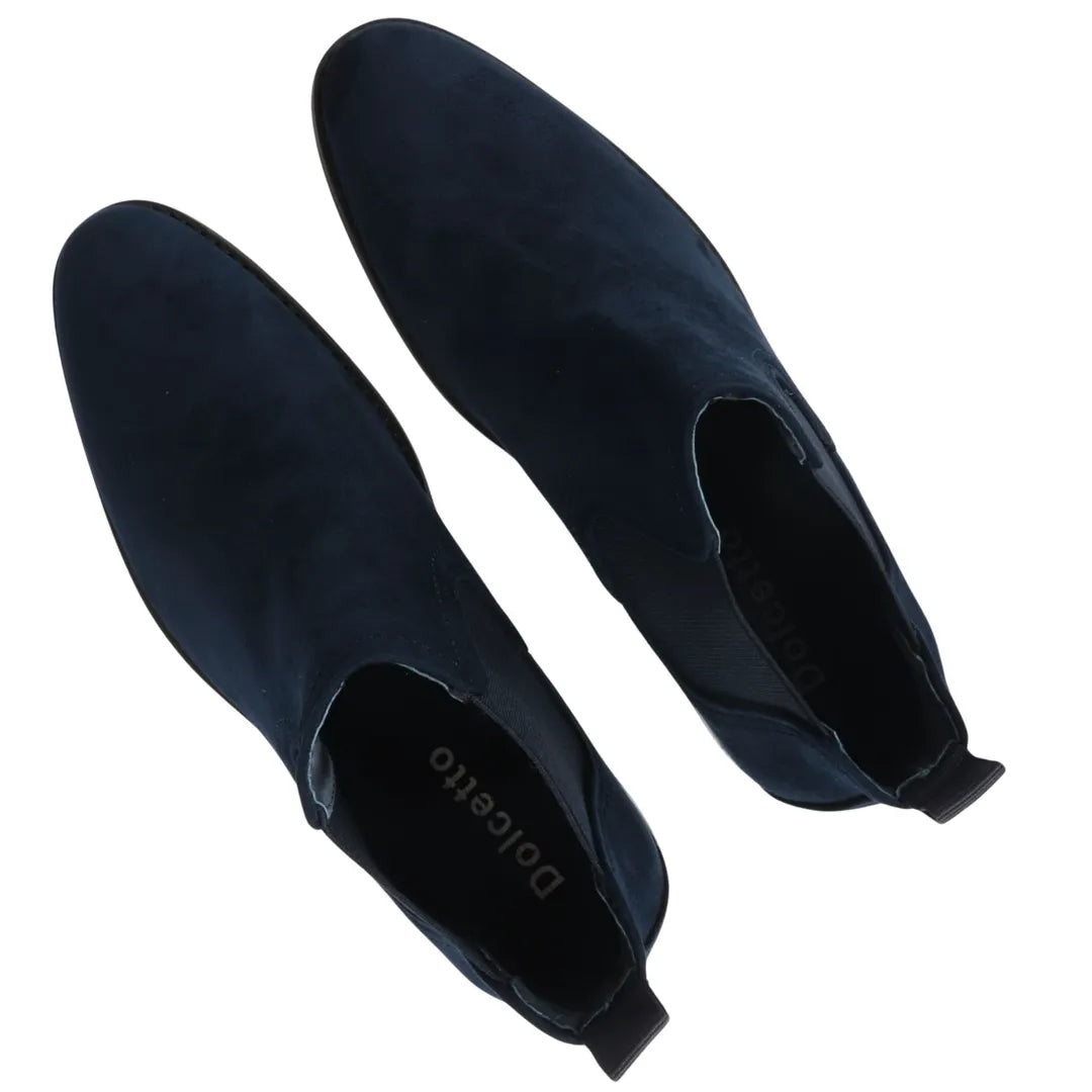 Men's Slip On Navy Suede Leather Lined Chelsea Boots